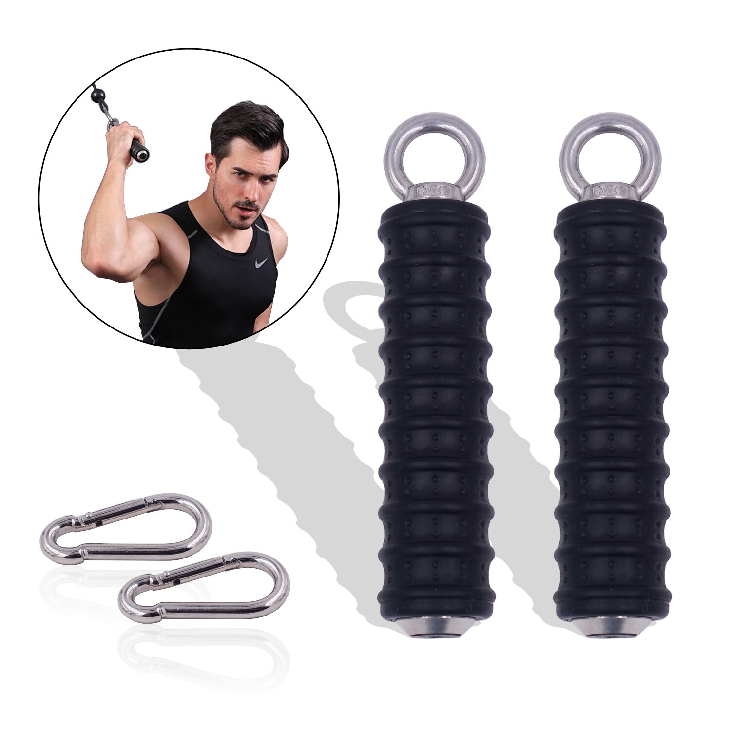 Fitness Pull Up Single Handle with Non-slip TPE Handle for Pulley Cable Machine Attachment Triceps Strength Push Down Training