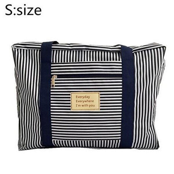 Riverdale marka wodoodporna nylonowa torba na ubrania walizka bagaż Unisex Duffle torba o dużej pojemności kobiety składane torebki Trave Bag: Blue stripes S