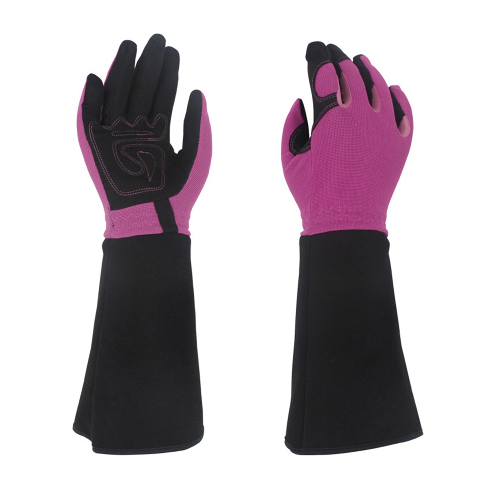 Guantes de jardinería de manga larga para hombre y mujer, herramientas antideslizantes de recorte al aire libre, a prueba de espinillas, poda de rosas, 1 par: Rojo