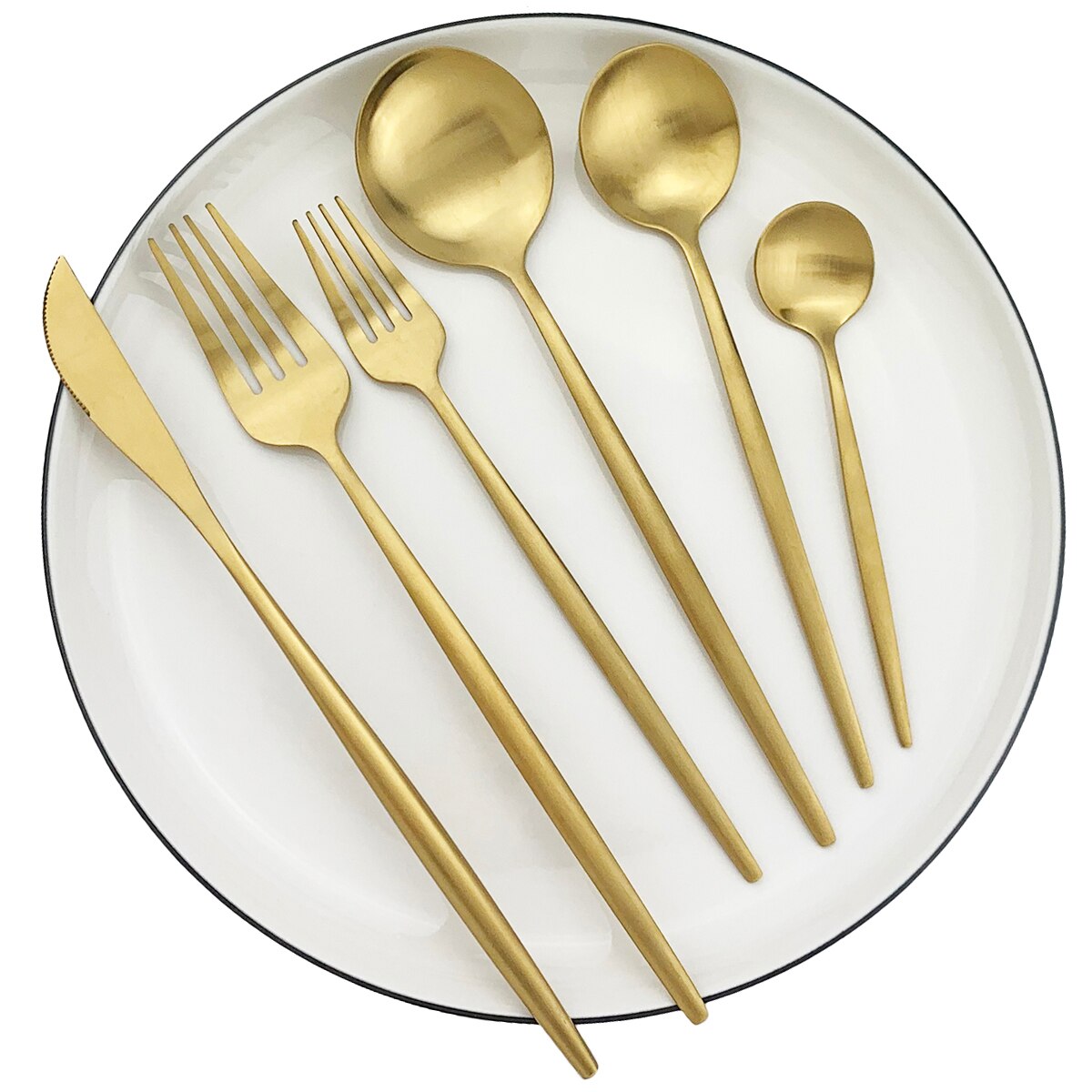 4 / 6 Set Regenbogen Geschirr Set Messer Gabel Löffel Besteck 304 Edelstahl Geschirr Besteck Matte Küche Besteck Set