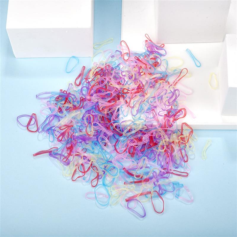 1000pcs Colourful Rubber Ring Disposable Elastic Hair Bands Ponytail Holder Rubber Band Scrunchies Kids Hair Accessories