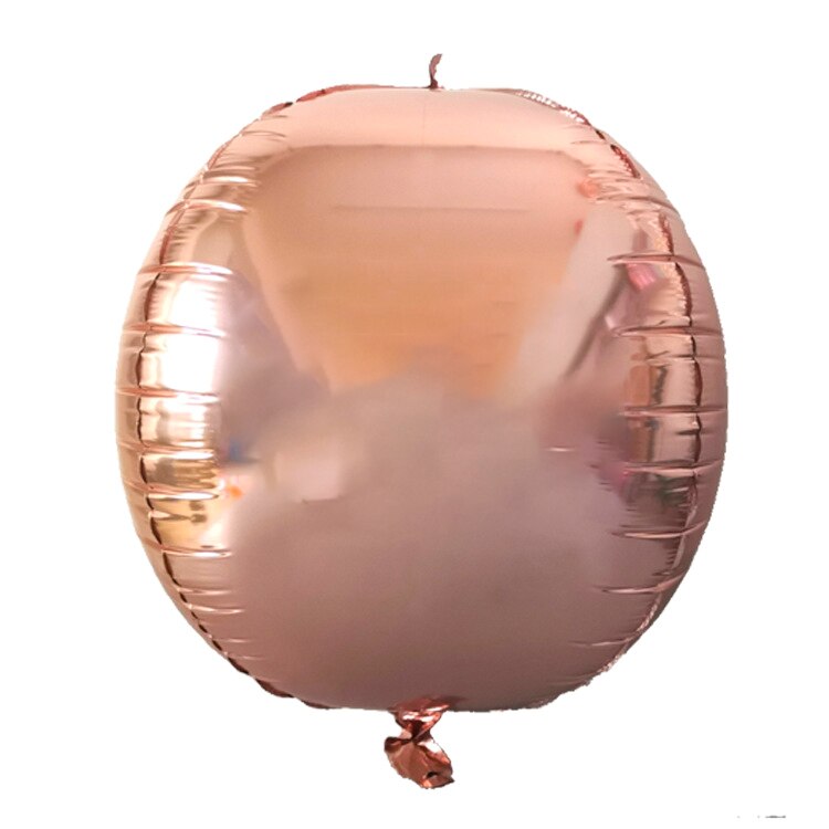 Globos metalizados redondos 4D dorados de 32 pulgadas, globos metalizados de helio, espejo metálico, suministros para Decoraciones de de cumpleaños y bodas, 1 Uds.: Rose Gold 4D Balloon