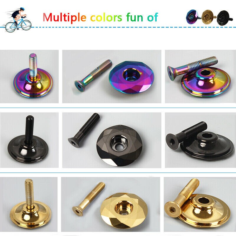 Krsec Fiets Stem Top Cap Aluminiumlegering 1-1/8 &quot;Fiets Expander Top Cap Headset Expander Schroef Voorvork end Plug Bike Deel