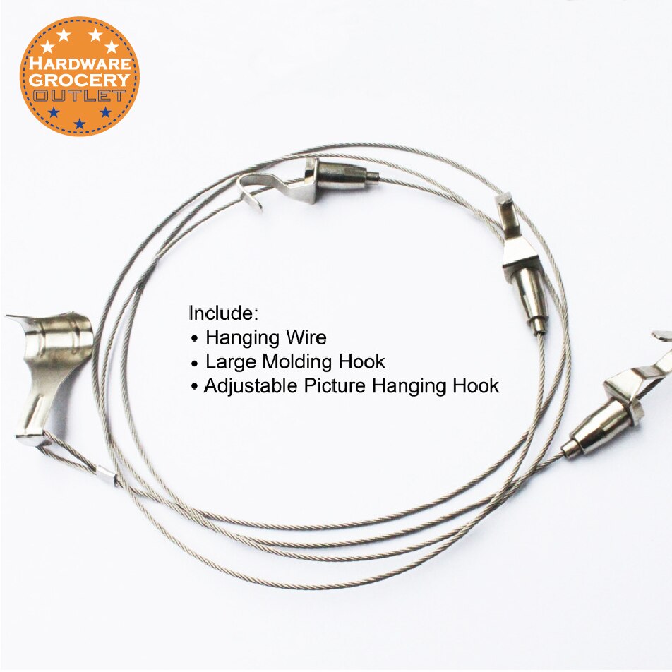 2pcs Exhibition Art Hanging System Wire Cable Ceiling Hook 2 Hooks Picture Hangers Wire 2hook Woodworking