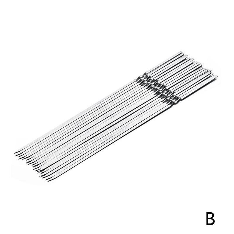 Barras de malvavisco reutilizables, pinchos de barbacoa, aguja, signo de cordero, pinchos de parrilla, accesorios para exteriores, herramientas de barbacoa S0Z2 10 Uds.: Style B 33cm