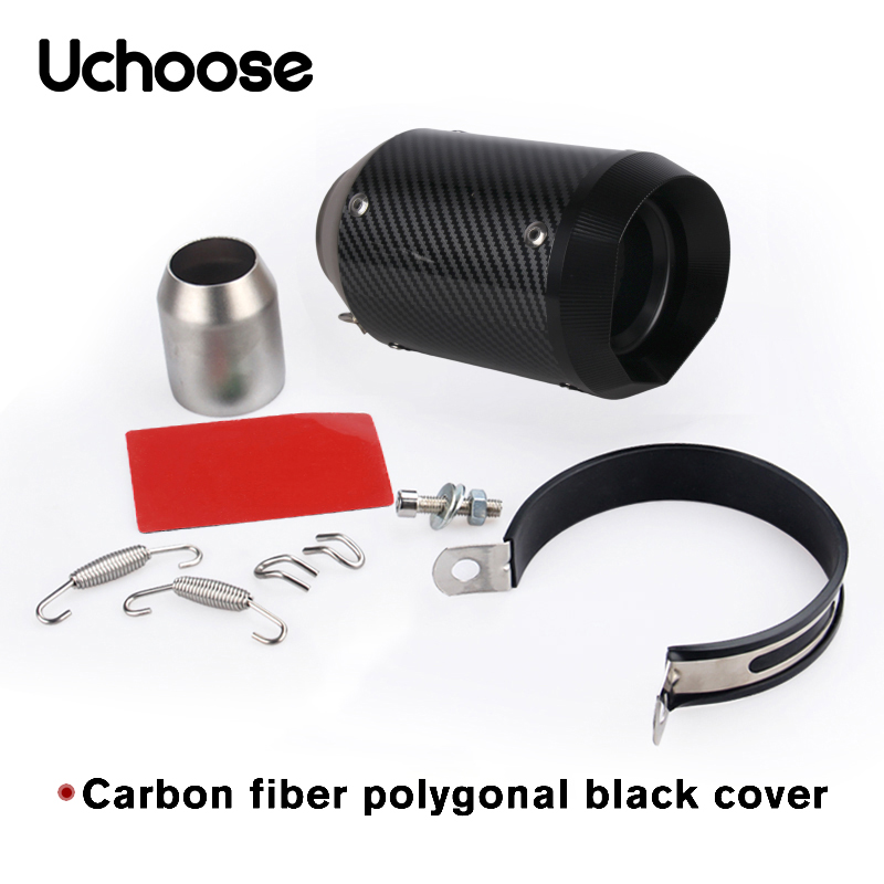 Tubo de escape para motocicleta, silenciador de fibra de carbono para Moto, silenciador Austin Universal para IKASAWAK AHAMAY 51MM innovador: Negro