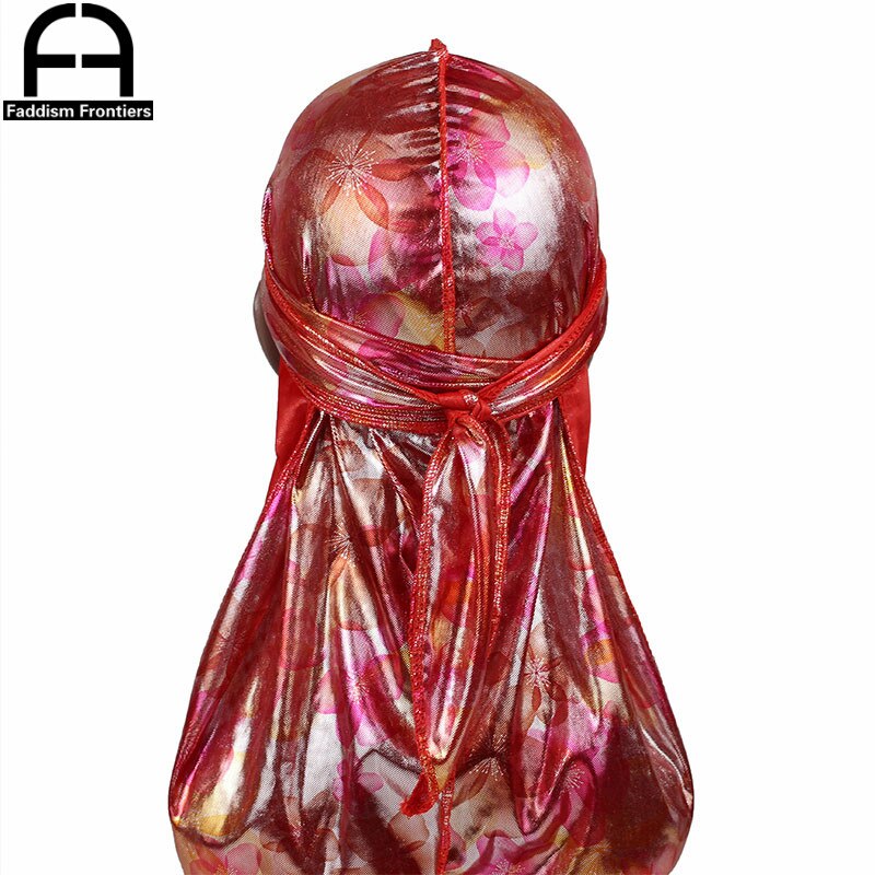 Chapéu de turbante de seda durags ondas gorro de seda durag acessórios para o cabelo longo laço bandana do du rag: Vermelho