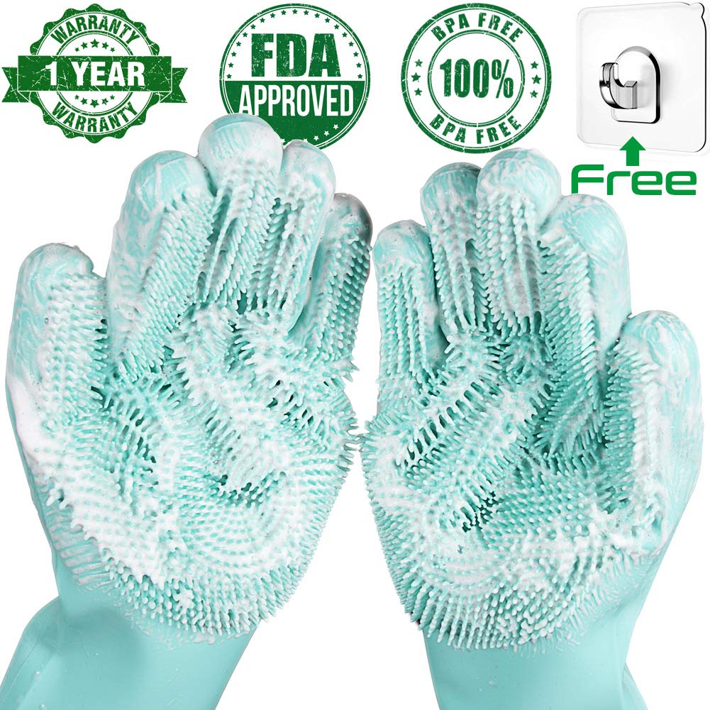 Gants de lavage de la vaisselle en silicone, 1 paire, épurateur magique, brosse de nettoyage, gant de lavage de la vaisselle de cuisine