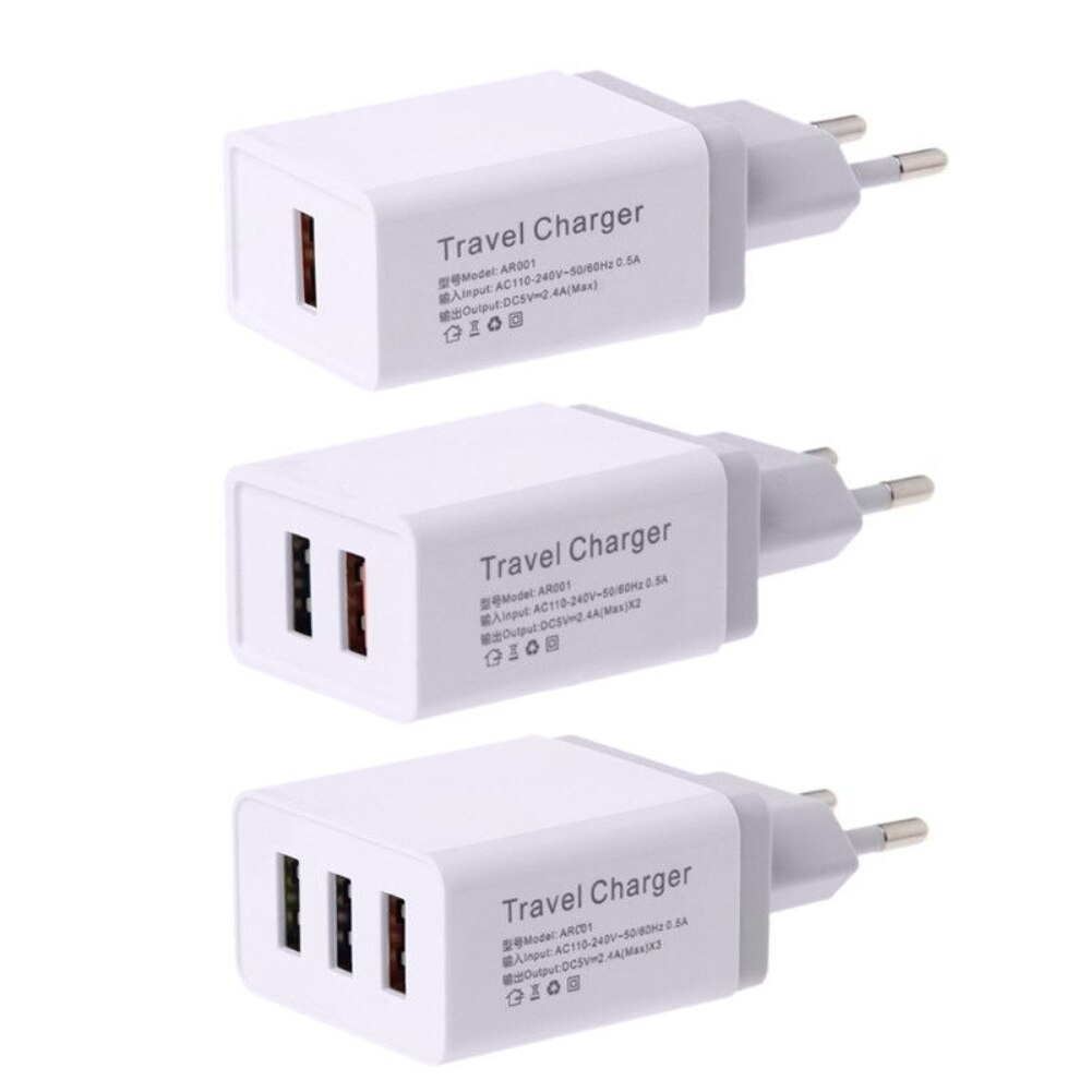 1/2/3 usb port 5v/4a vægoplader til hjemmerejser mobiltelefon ac strømadapter