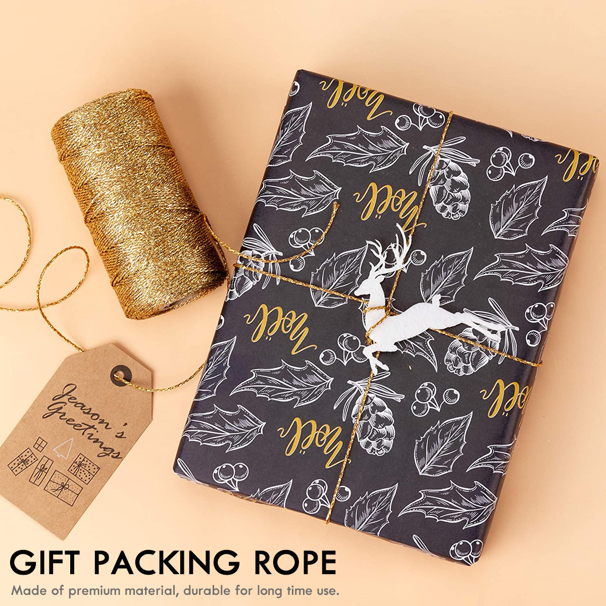 1 Roll DIY Tied Rope Chic Exquisite Decorative Rope DIY Crafts Rope Packing Rope for Home Inside Indoor