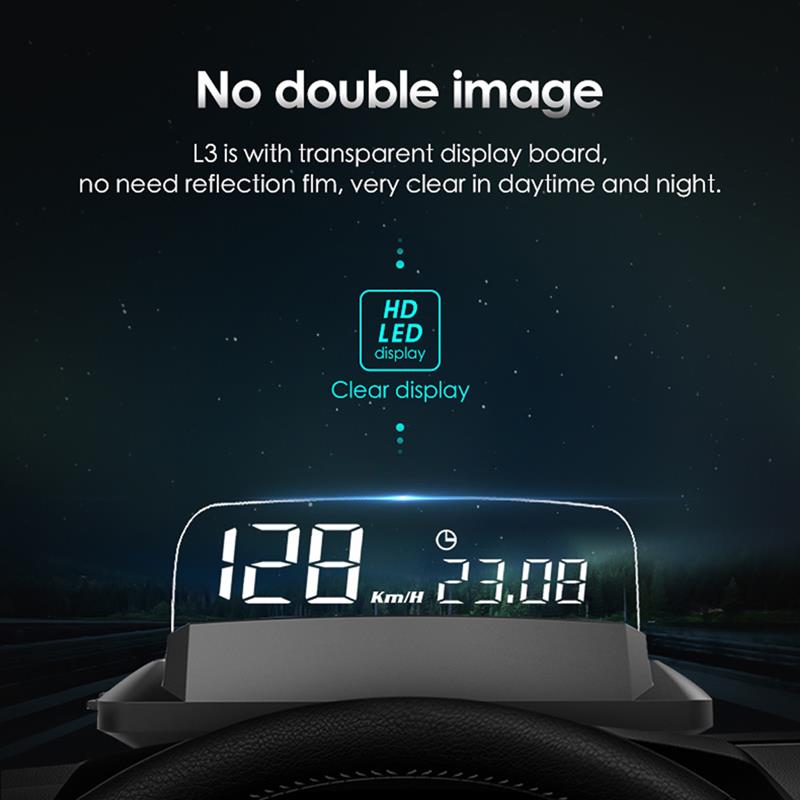5inch HUD Mirror Car Head Up LED Windscreen Projector Display Digital Speed Projector Security Alarm Data Diagnostic Tool