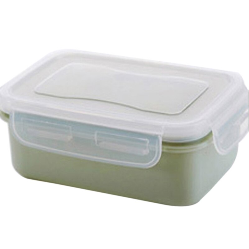Round Small Lunch Box Kitchen Bento Box Plastic Storage Box Rectangular Sealed Protable Box Good Insulation Effect: Green-Square