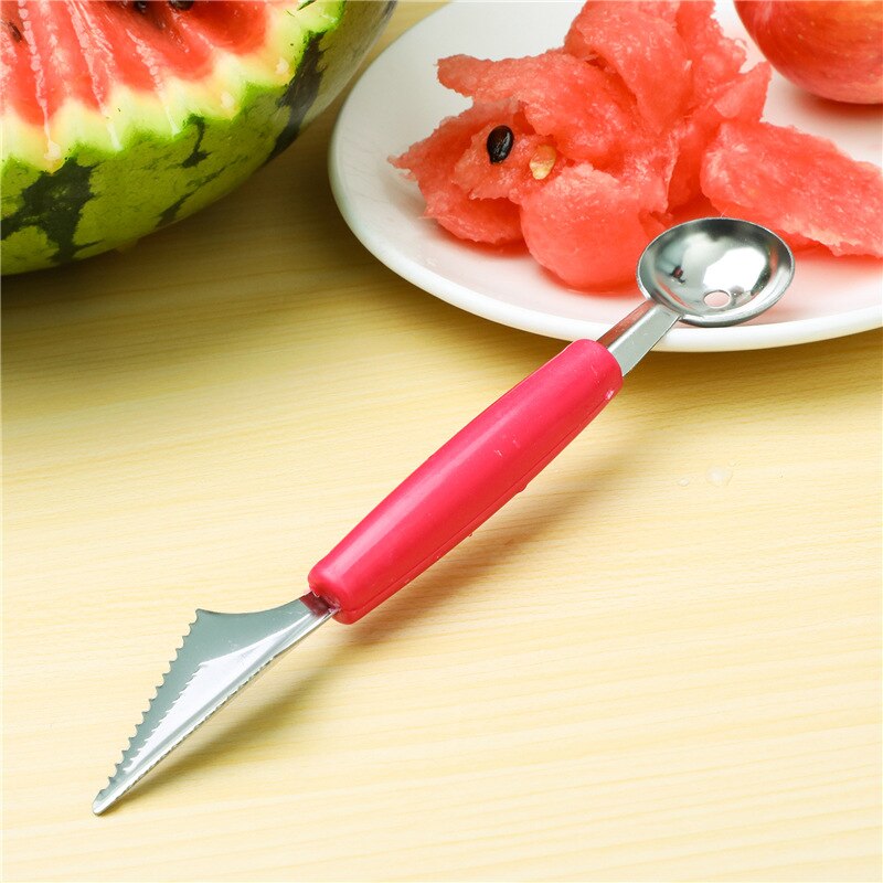 Cuchara de excavación de bolas de helado 2 en 1, herramienta de sandía, melón, fruta, tallado, Diy, surtido de platos fríos, accesorios de cocina, 1 ud.