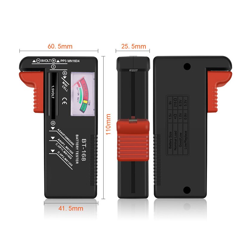 Universal Battery Tester Battery Tester Digital LCD Display Check Universal Tester Battery Capacitance Diagnostic Tool