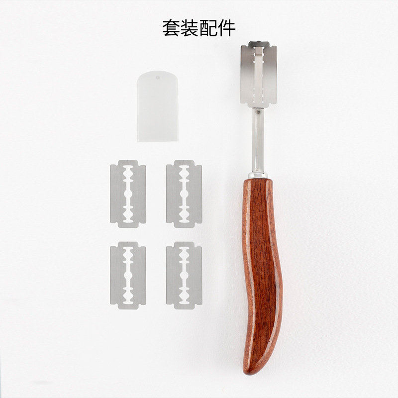 Brood Lame Snijden Zuurdesem Gereedschap met 5 messen en beschermhoes Duurzaam Broodsnijden Draagbare bakkersnijder Brood bakken: Chocolade