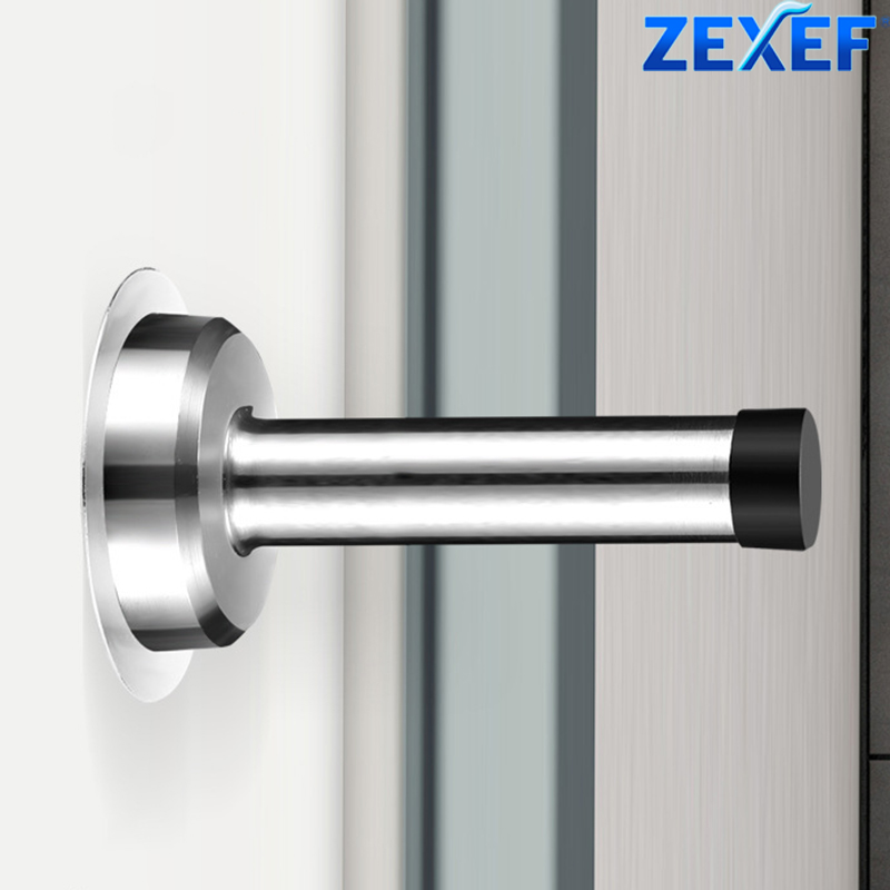 ZEXEF Edelstahl-Türstopper, Wandmontage, Türstopper, Gummihalter, Fang, Bodenbefestigung mit Schrauben, Heim-Hardware