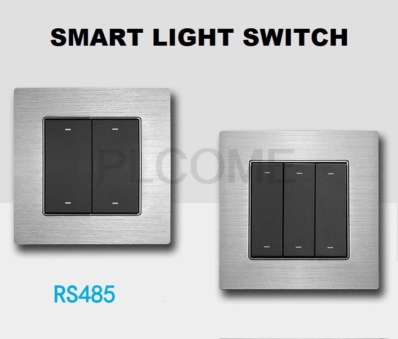 Commutateur de lumière intelligent commutateurs muraux RS485 bouton tactile en alliage d'aluminium pour Smat éclairage de LED à la maison montage mural