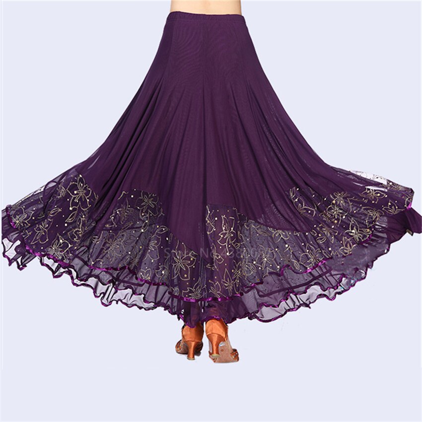 Flamenco español Mujeres moderno largo falda ala grande de puesta en escena de algodón Niña vestido de danza del vientre de la mujer gitana ropa
