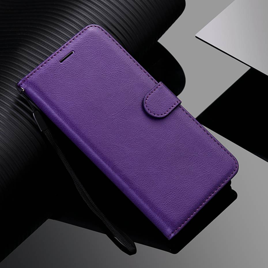 Funda Xiaomi Redmi 9 De cuero PU con tapa para Xiaomi Redmi 9, cubierta de teléfono de TPU suave para Redmi 9: Purple