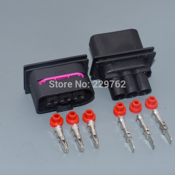 Shhworldsea 3 -pins 1 j 0 906 443 voor volkswagen jetta elektronische ventilator stekker radiator stekker aansluiting stekker vrouwelijke mannelijke connector
