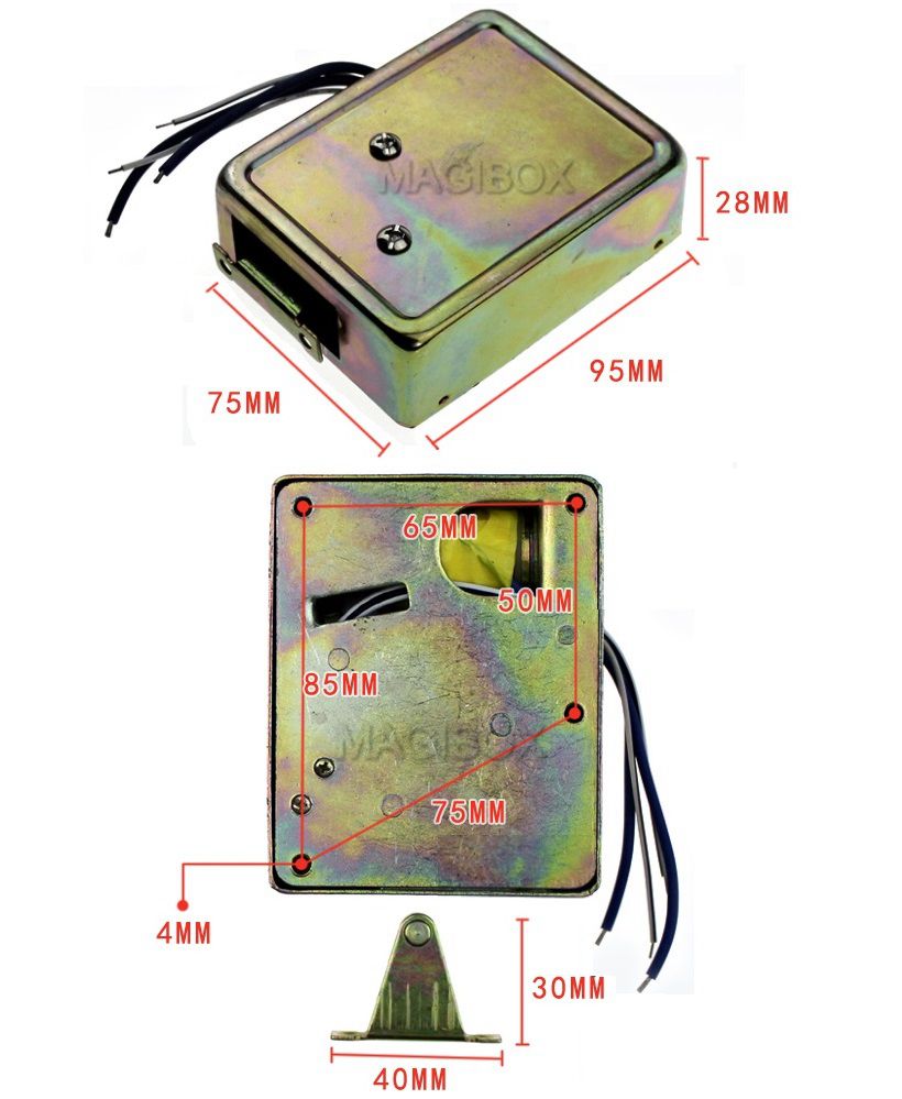 Remote Control Cabinet Drawer Lock Fail Secure 12v Mini Electric Lock+ Remote Control + 12V Power Supply