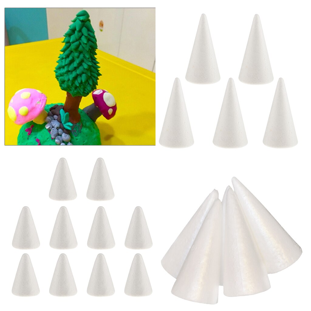 20x Cone Christmas Tree Styrofoam Foam for Kids Handmade Craft 70/100/150mm