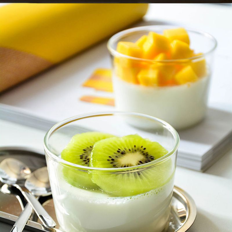 ♕SHoge Temperatuur Glas Cup Slip Yoghurt Pudding Grandado
