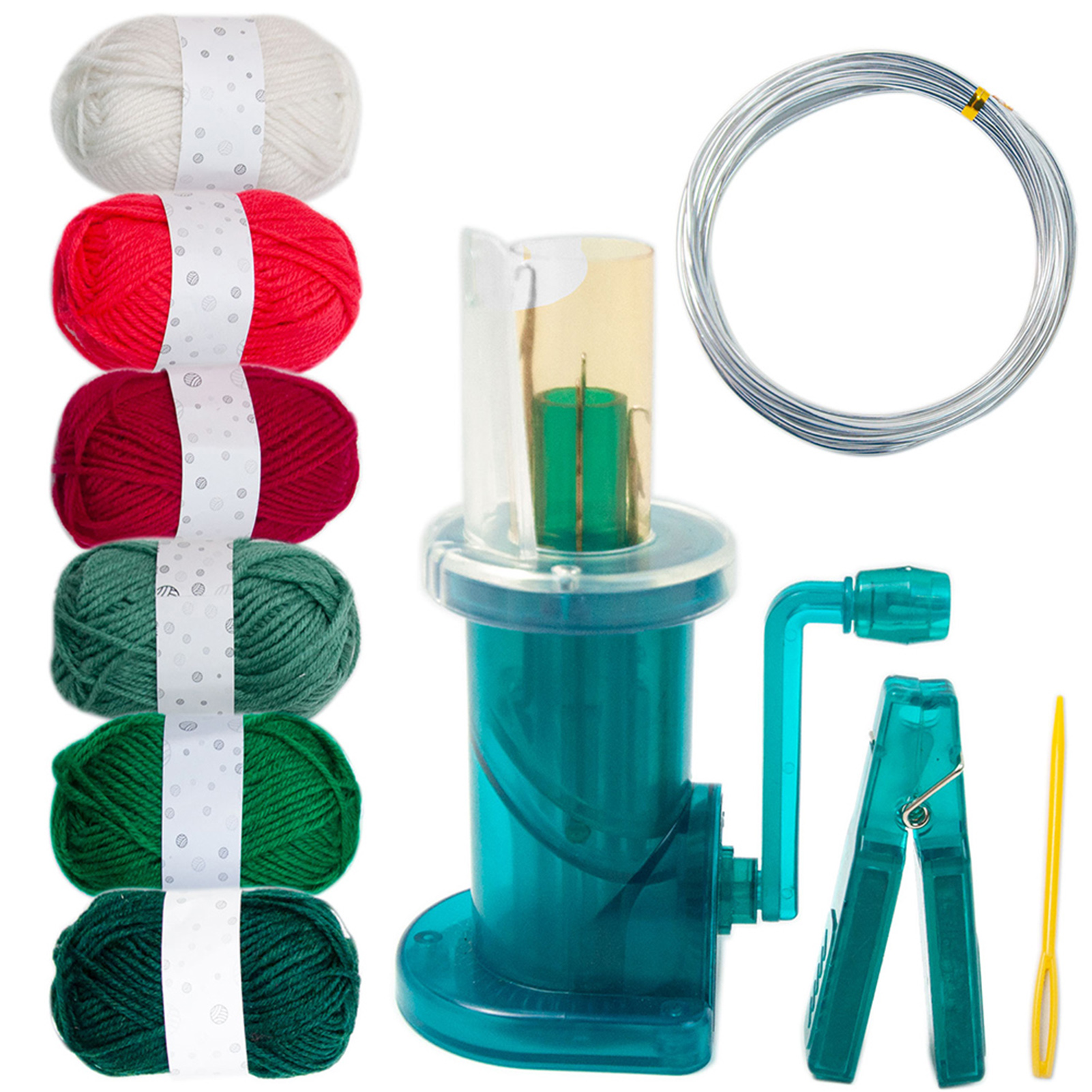 Maszyna do splatania lin z korbką, kolorowe zestawy do robienia na drutach z tkanych lin, wielofunkcyjne narzędzie do tkania bransoletek z tkanych lin: Ciemnozielony