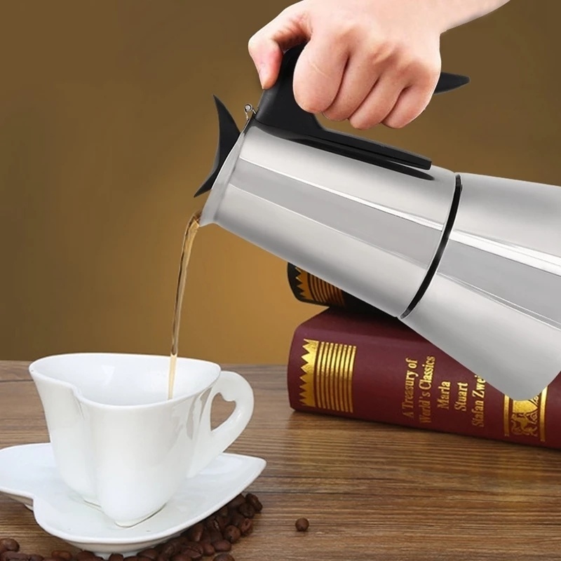 220 V Elektrische Italiaanse Moka Koffiepot EU Plug 300 ML Verdikte 304 Rvs Espresso Koffiezetapparaat Cubaanse Klassieke koffiepot