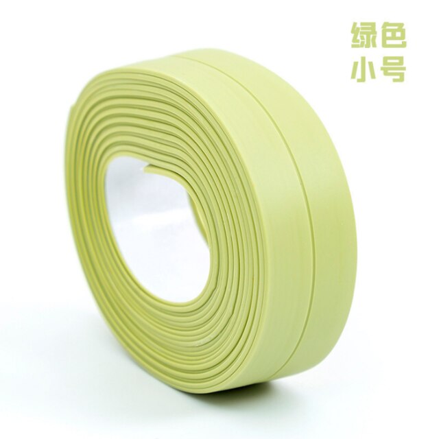 3,3 m * 38/22mm Badezimmer Dusche Waschbecken Badewanne Abdichtung Streifen Band Weiß PVC Selbst-klebstoff Wasserdicht wand Aufkleber Bad Küche: Green small