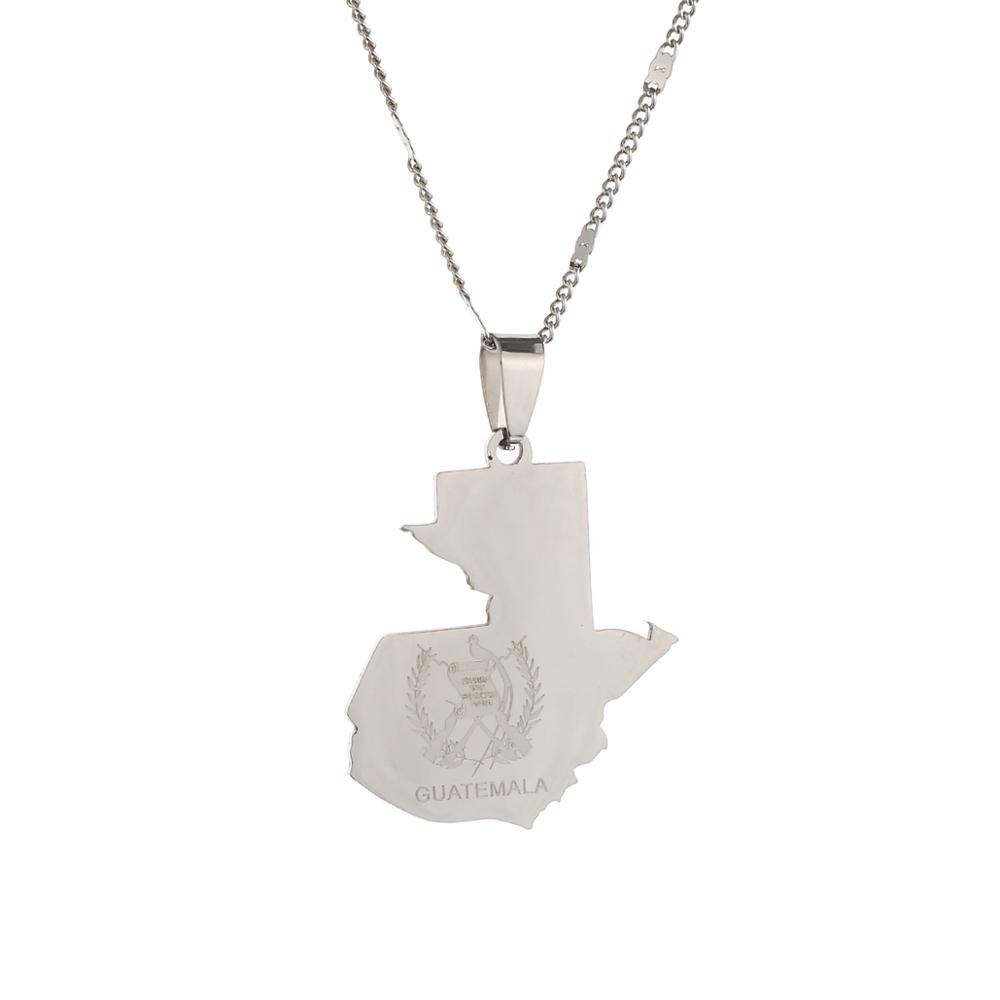 Edelstahl Guatemala Karte Anhänger Halskette Karte von Guatemala Karte Schmuck