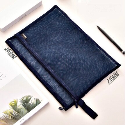 DELI Grid A4 Transparent File Bag Document Folder Zipper File Mesh A5 Paper Multi-layer Multi-layer Storage Portfolio Escolar: B2