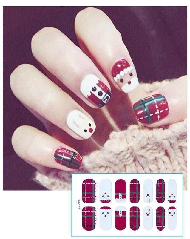 Père noël Elk ongle autocollant noël ongles décor joyeux noël décor noël Navidad bonne année: 13
