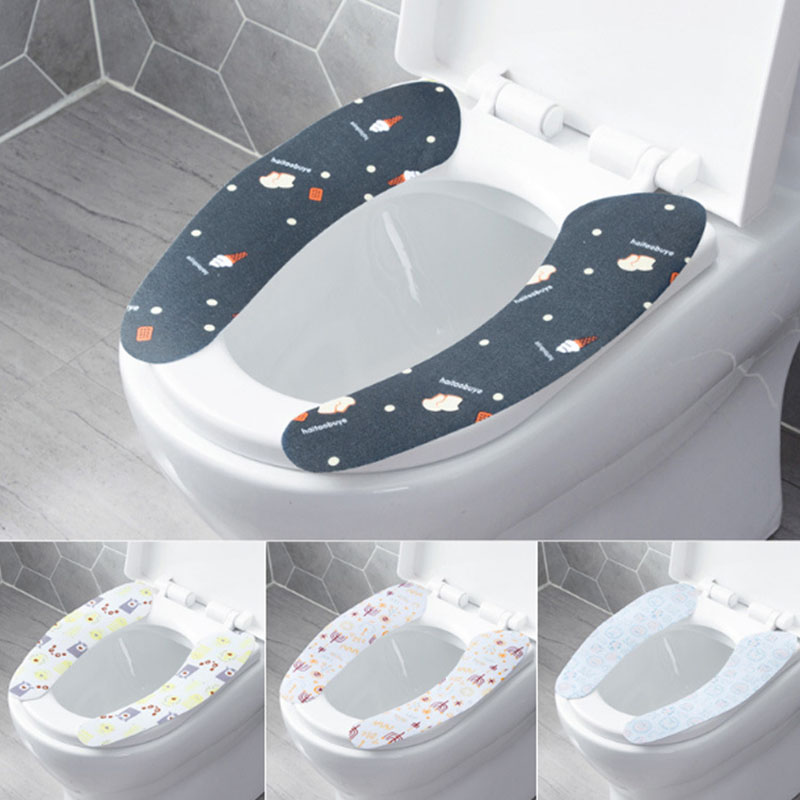 2 stk kan genbruges toiletmåtte bærbart toiletsædeovertræk opvarm statisk elektricitet vaskbart toiletpude badeværelse tilbehør