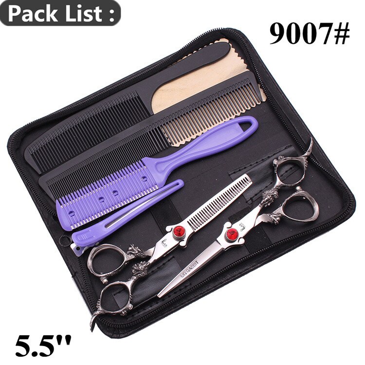 Kapper Schaar 5.5Inch Japanse 440C Mr Konijn Dunner Shears Kappers Knippen Schaar Professionele Haar Schaar M9024: M9007 Hong K-A 5.5Y