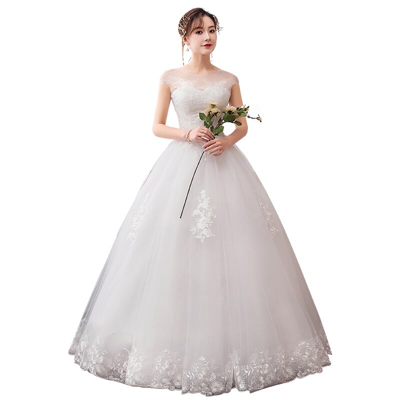 Luksus brudekjole stil fransk brud retro kvindelige brudekjoler ballkjoler brude snørebroderi kjole: 4