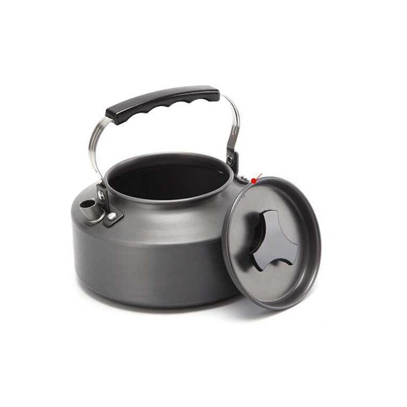 Outdoor Camping Cooking Set 1.1L Portable Water Kettle Picnic Cooking Tripod BBQ Pot Fire Grill Hanging Tripod Set Outdoor Stove: Black