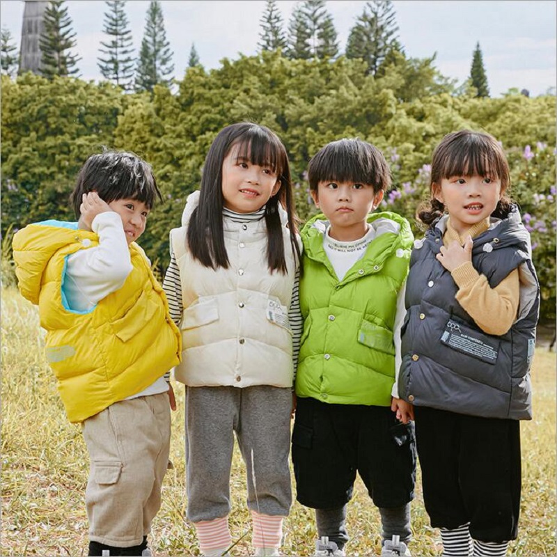 Winter Herfst Kinderen Vest Down Warm Hooded Baby Jongens Meisjes Vest Voor Kinderen Kleding Cartoon Down Vest Kids 3-8Y