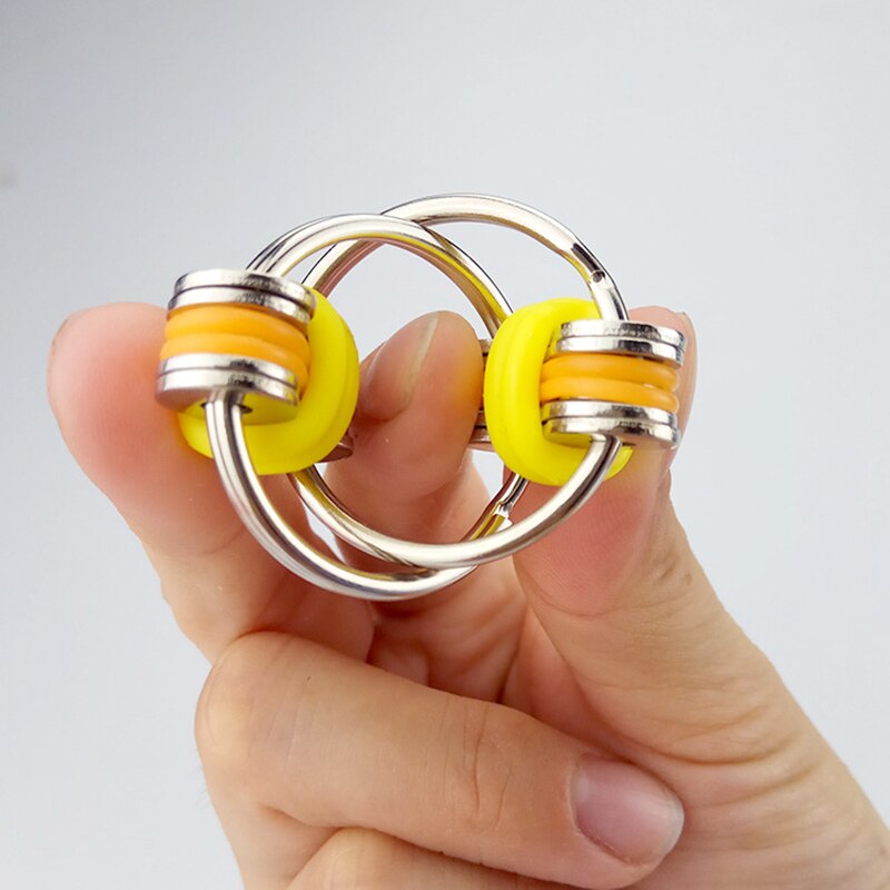 Vinger Speelgoed Fidget Cube Ontspanning Keten Vent Decompressie Spinner Vier Ijzer Stuk Key Cap Bike Chain