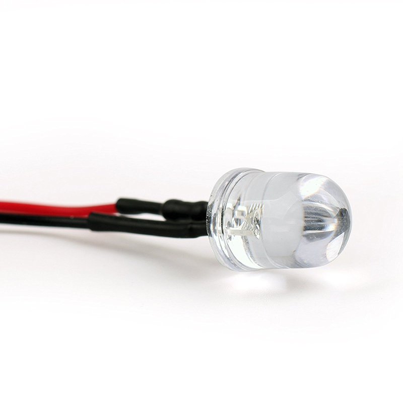 LED transparente con cable de 5mm, rojo, amarillo, azul, verde, blanco, 5V, 12V CC, 20CM, 10 Uds.