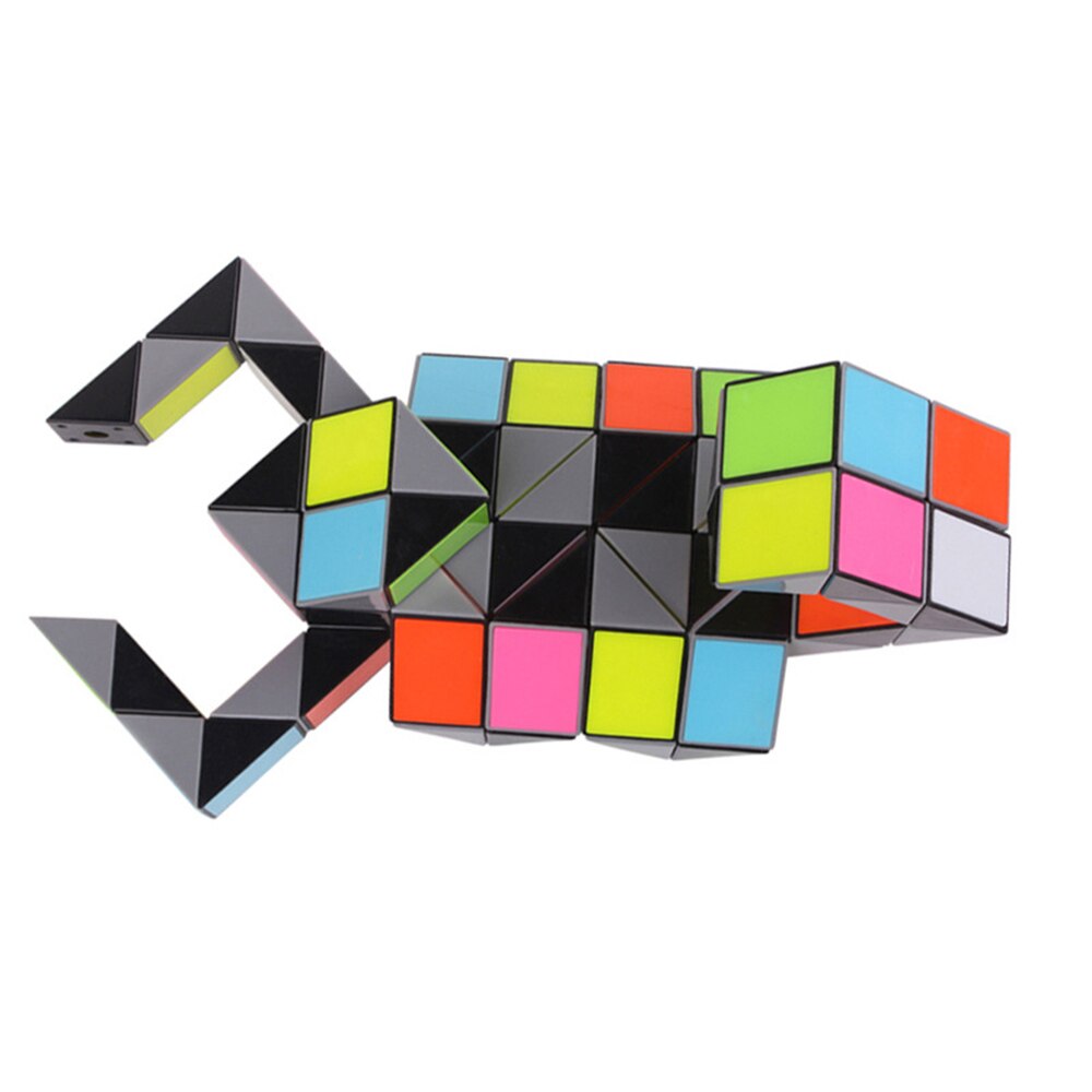 ZHISHENG 3D Colorful Magic Ruler 24/36/48/72 Segments Snake Twist Cube Speed Puzzle Educational Toys for Boys Children