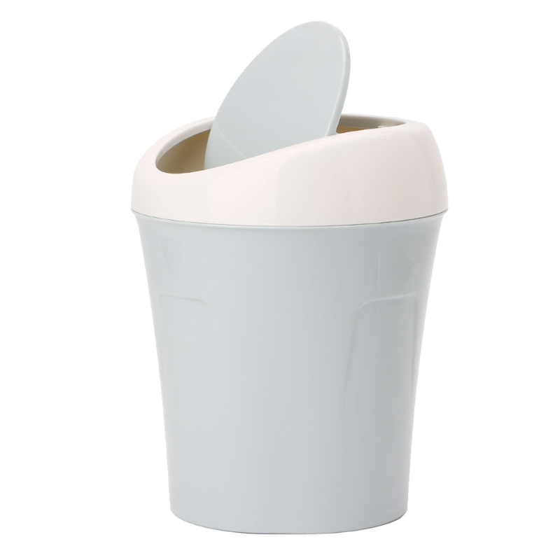 Mini Rolling Cover Desktop Garbage Can Trash Waste Bin Basket Dustbin Container Home Car Case Ash Urns