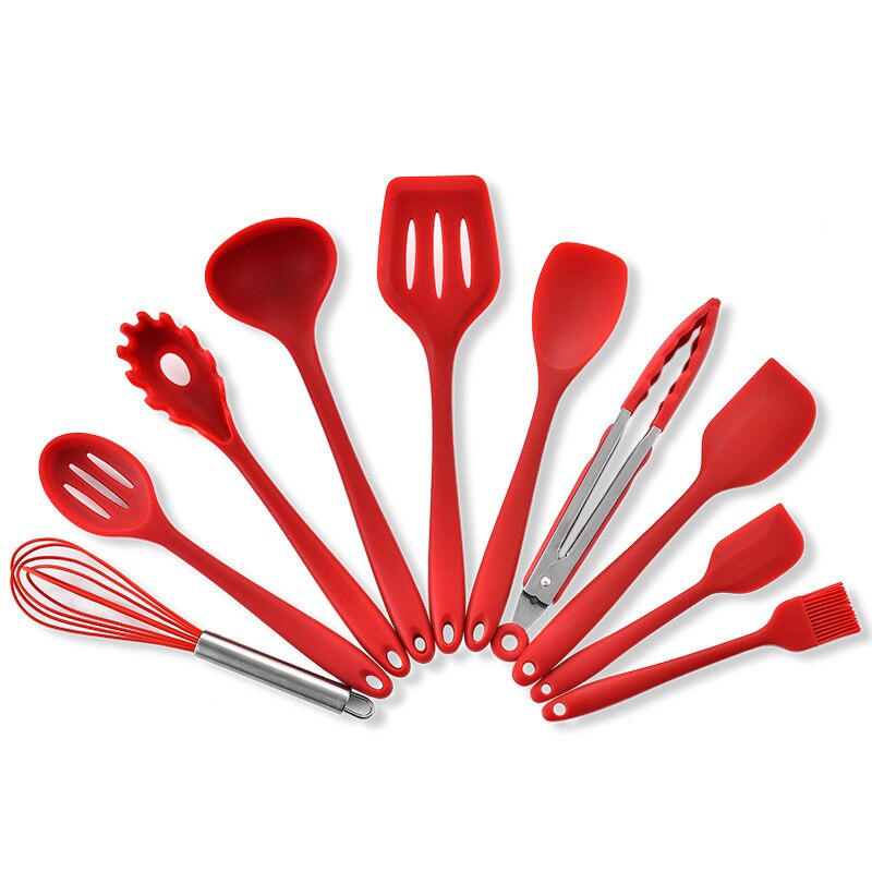 Ustensiles de cuisine en silicone, pelle, cuillère, ustensiles de cuisine, ustensiles de cuisine, ensemble  of 10  of 10 ustensiles de cuisine antiadhésifs