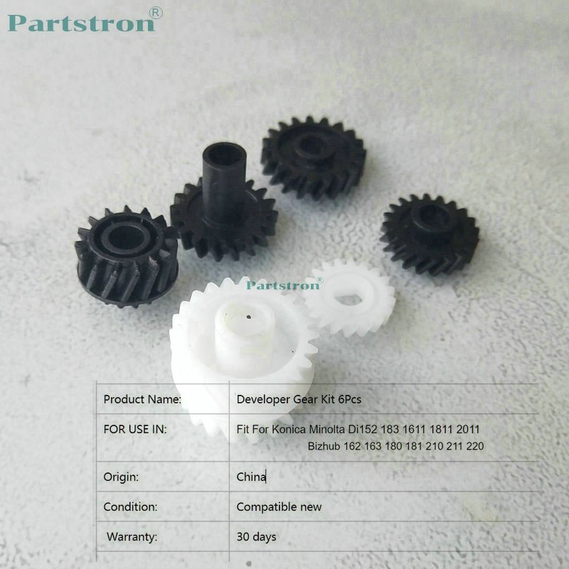 1Set Developer Gear Kit 6Pcs For use in Konica Minolta Bizhub 162 163 180 210 220 Di1611 Di1811 152 183