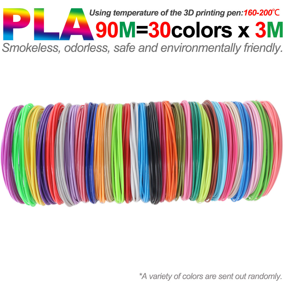 3d pennor levererar pla-filament för 3d pennors utskrift 50m 100m 150m 200m luktfri och säker plastpåfyllning för barns utskriftspenna: Röd