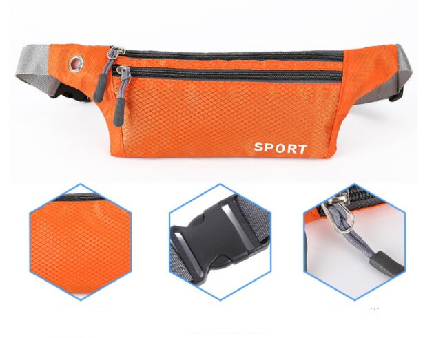 Hjkl nylon löpar midjeväska fitness fanny packs mobiltelefon hållare ficka jogging sport camping vandring bälte vattenflaska väskor