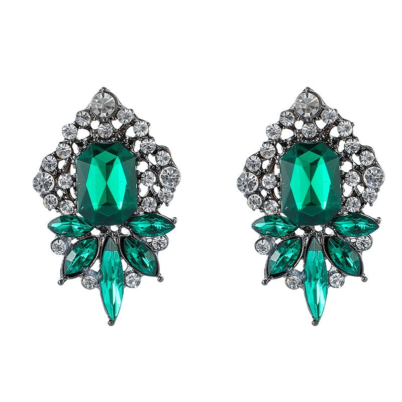 Docona 12 Stijl Kleurrijke Strass Bloem Oorbellen Voor Vrouwen Meisje Bloemen Earring Verklaring Sieraden Brincos Accessoires: 9657