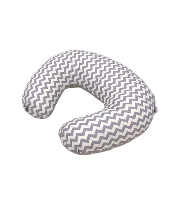 Borstvoeding Kussen Voor Baby &#39;S Met Zigzag Patroon Met 100% Katoen Voor Borstvoeding En Zitten: light grey