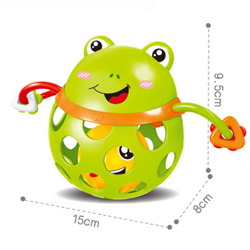 Baby Hand Bell 0-12 Months Puzzle Grasp Ball Soft Plastic Teeth Toy Animals Toys for WJ602