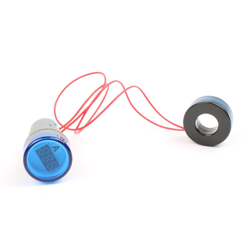 Digital Display Voltmeter 22 MM Lights Tester Tools AC 60V-450V Indicator Voltmeter tester ammeter and Current transformer: Ammeter BLUE